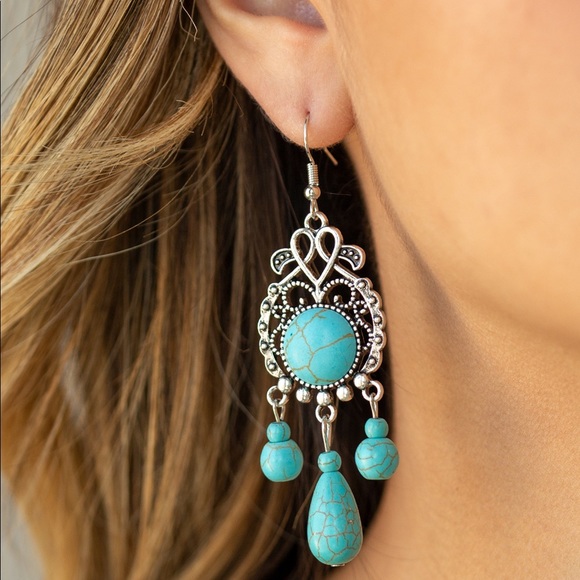 paparazzi Jewelry - Paparazzi Stone Bliss Blue Earrings NWT